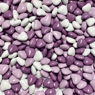 Purple Candy Coated Chocolate Hearts 1kg (Pk 1)