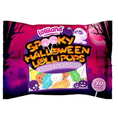 Spooky Halloween Lollipops Glow In The Dark Stick 20 Pk (160g)