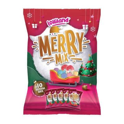 Christmas Gummi Lollies Merry Mix (Pk 10 x 25g Bag)