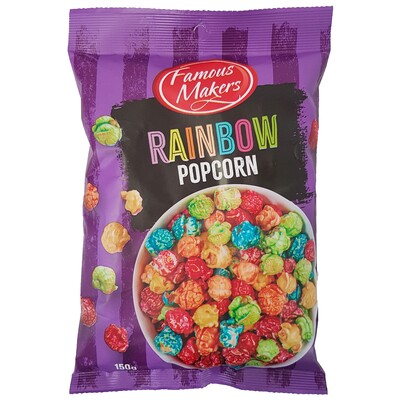Rainbow Popcorn Famous Makers 125g Pk1 LL