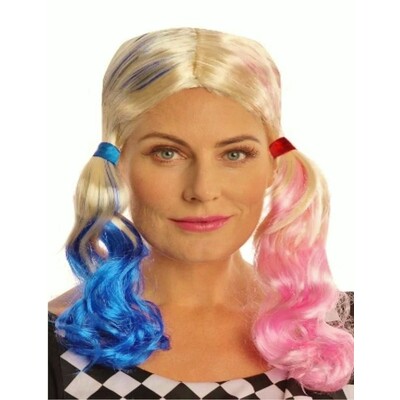 Adult Crazy Rebel Girl Blue & Pink Wig