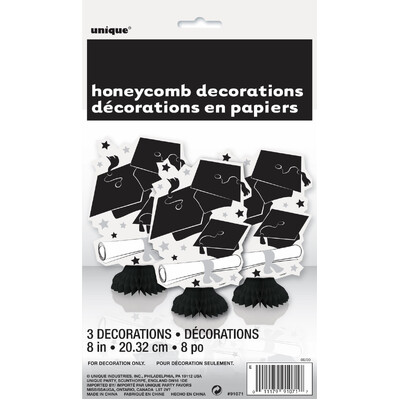 Graduation Honeycomb Table Decorations (Pk 3)