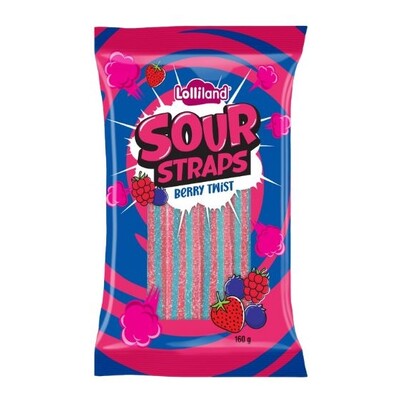 Berry Twist Sour Straps Lollies 160gm