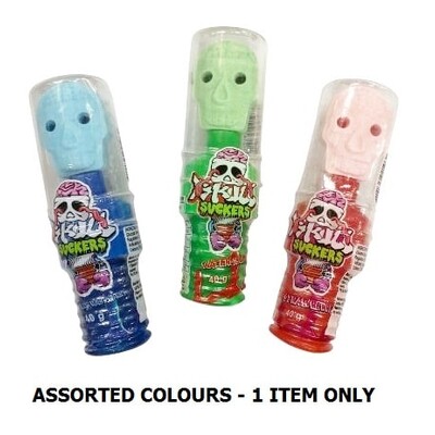 Skull Suckers Gel Pops Halloween Lollies Assorted 40gm Pk 1