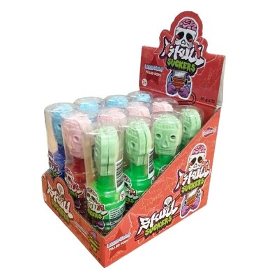 Skull Suckers Gel Pops Halloween Lollies Assorted 40gm Pk 12