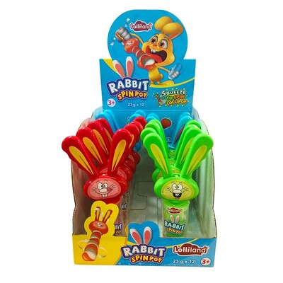 Rabbit Bunny Spin Pop Assorted Flavours 23gm Pk12