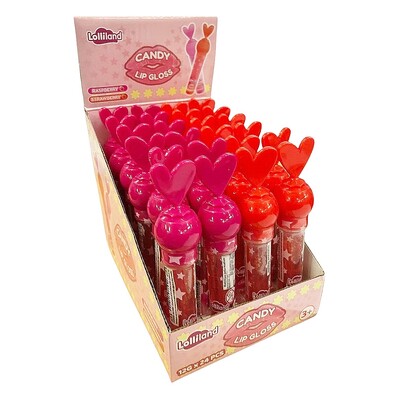 Edible Candy Lip Gloss Strawberry or Raspberry Pk 24