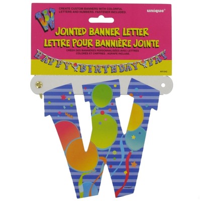Banner Jointed Letter W Pk1 