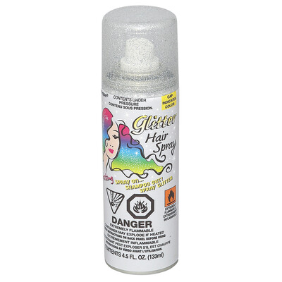 Silver Glitter Hairspray 133ml (Pk 1)