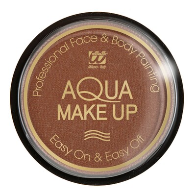 Widmann Brown Aqua Make-Up Face & Body Paint 10ml | Water-Based Costume Makeup