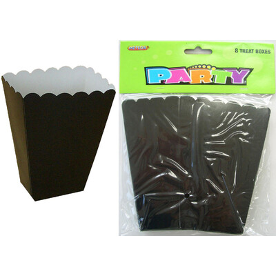 Black Cardboard Party Treat Boxes Pk 8