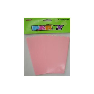 Pastel Pink Cardboard Party Treat Boxes Pk 8