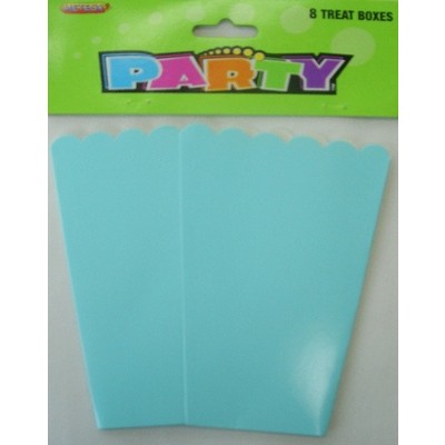 Baby Blue Cardboard Party Treat Boxes Pk 8
