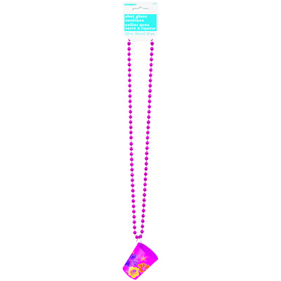 Luau Party Pink Shot Glass Necklace Pk 1