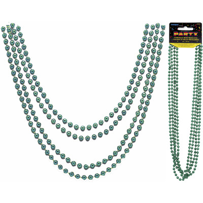 Green Bead Necklace (32in) Pk 4 