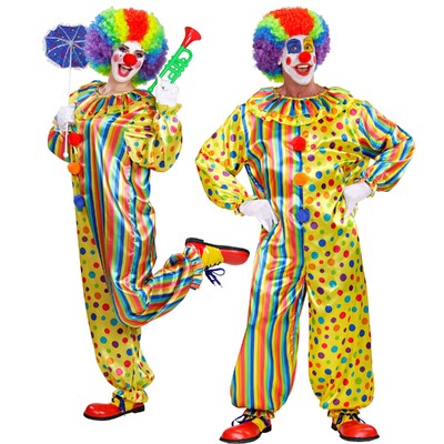 Adult Clown Jumpsuit Large Circus Fancy Dress Costume