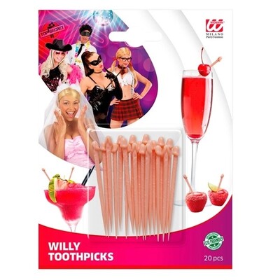 Hens Night Willy Penis Plastic Tooth Picks Pk 20