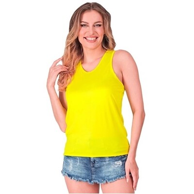 Adult 1980s Neon Yellow Tank Top Size L/XL