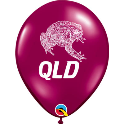 QLD Cane Toad Maroon/Burgundy Latex Balloons Pk 10