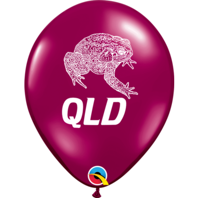 QLD Cane Toad Maroon/Burgundy Latex Balloons Pk 25