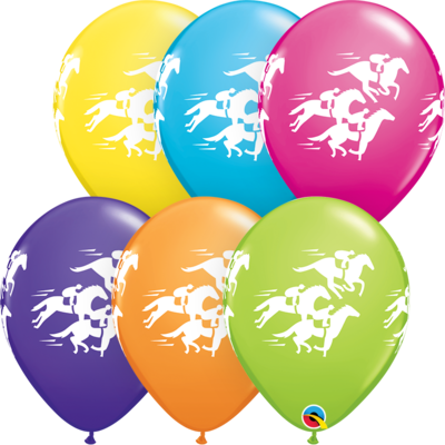Assorted Melbourne Cup Horse Racing Print 30cm Latex Balloons Pk 25