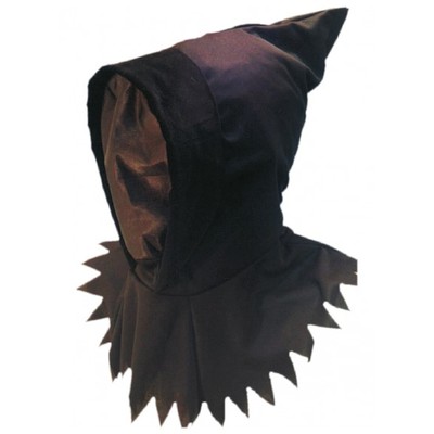 Halloween Black Ghoul Full Head Mask & Hood Pk 1