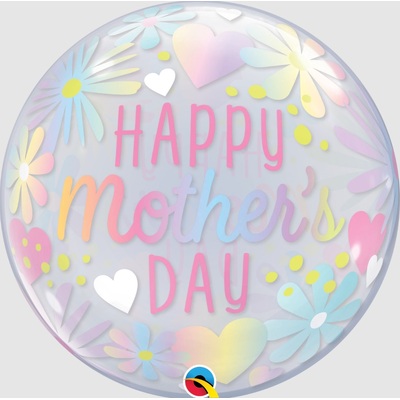 Pastel Floral Mother's Day Bubble Balloon (22in/56cm)