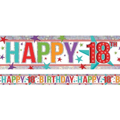 Happy 18th Birthday Foil Banner (2.7m) Pk 1