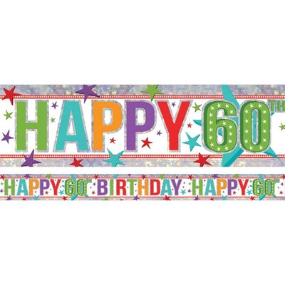Happy 60th Birthday Foil Banner (2.7m) Pk 1