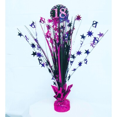 18 Pink, Purple & Black Foil Centrepiece Weight Pk 1