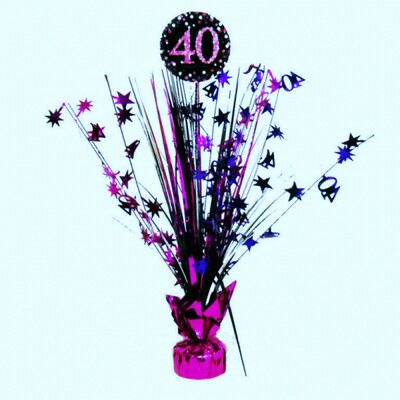 40 Pink, Purple & Black Foil Centrepiece Weight Pk 1