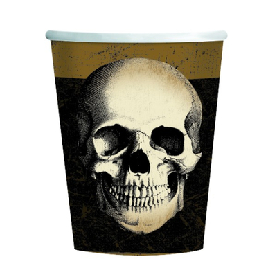 Halloween Boneyard Skull Paper Cups (Pk 8)