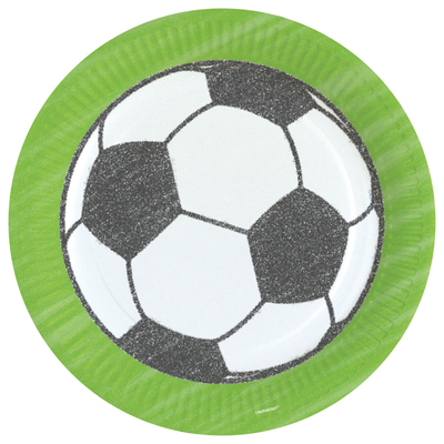 Soccer Football Kicker Party 9in Paper Plates (Pk 8)