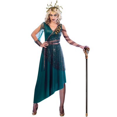  Adult Medusa Halloween Costume (Small, 8-10)