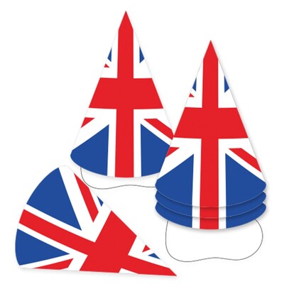British Union Jack Party Cone Hats Pk 6