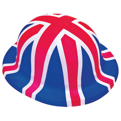 British Flag Plastic Bowler Hat (Pk 1)