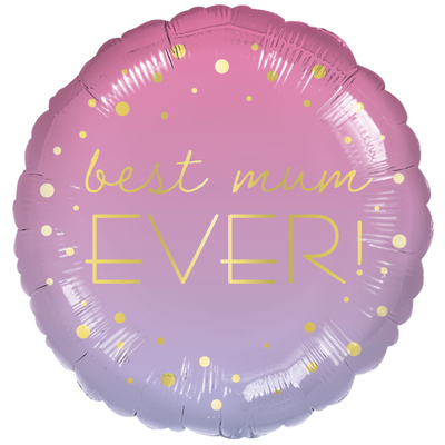 Ombre Best Mum Ever Mother's Day Foil Balloon (43cm-17in)