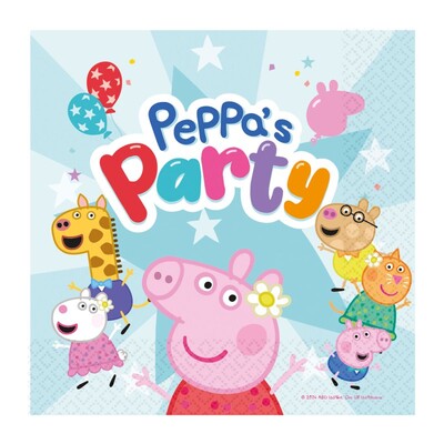 Peppa Pig Peppa's Party Paper Lunch Napkins 2 Ply Pk 16
