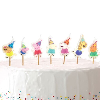 Peppa Pig Party Cake Candle Set Pk 7