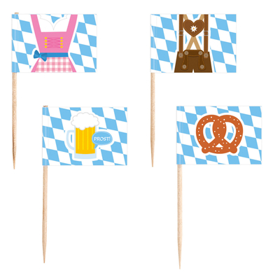 Oktoberfest Food Cupcake Picks Flags (Pk 30)