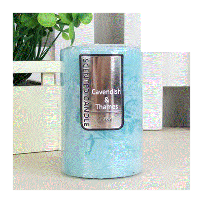 Blue Ocean Scented Pillar Candle (5cm x 7.5cm) Pk 18