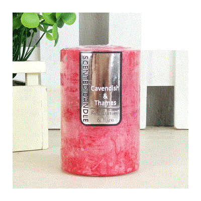 Red Yuzu & Red Currant Scented Pillar Candle (5cm x 7.5cm) Pk 18