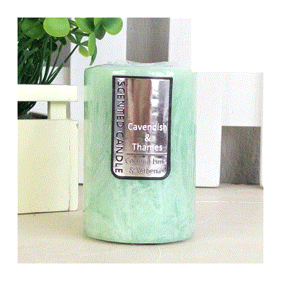 Mint Green Coconut, Lime & Verbena Scented Pillar Candle (5cm x 7.5cm) Pk 1
