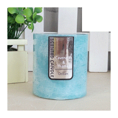 Blue Ocean Scented Pillar Candle (7cm x 7.5cm) Pk 1