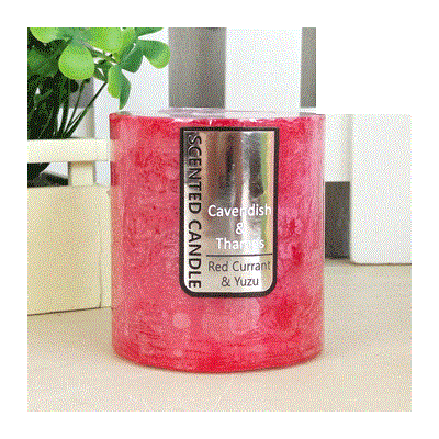 Red Yuzu & Red Currant Scented Pillar Candle (7cm x 7.5cm) Pk 1