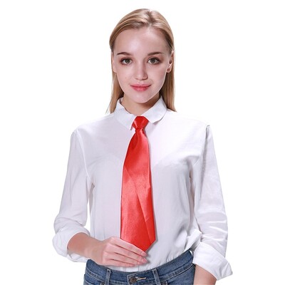 Red Satin Neck Tie Costume Accessory