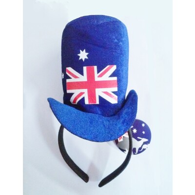 Australian Aussie Flag Mini Hat on Headband Pk 1