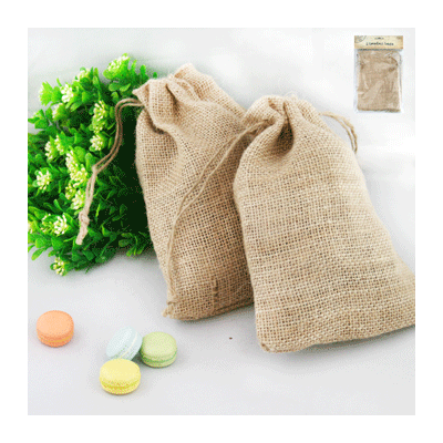 Brown Hessian Party Bags (15x20cm) Pk 2