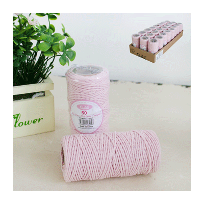 Pale Pink Cotton Twine String (50m) Pk 1 (1 ROLL ONLY)