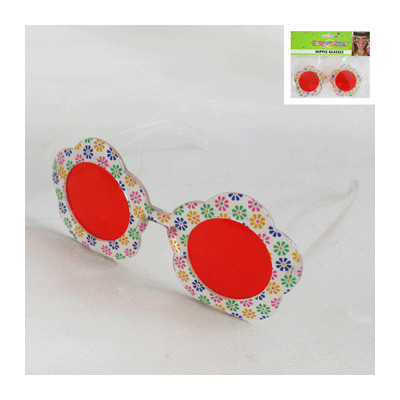 Hippie Flowers Glasses with Red Lenses Pk 1